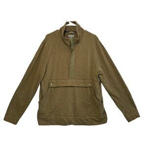 L.L. Bean Signature Slim Fit 1/4 Zip Pullover Men's Sz L Brown Green Cotton